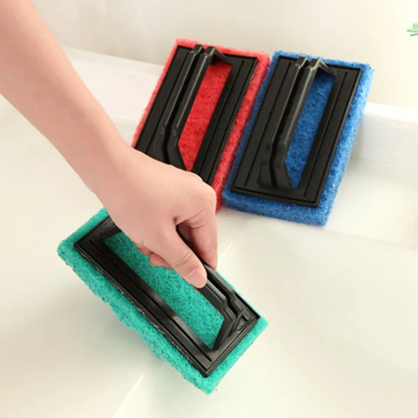 Sponge Scouring Pads with Handle Household Cleaning Sink Scrubber, Pot Brush Scrubbers Kitchen Cooking Utensil Cleaning Tools - Image 3