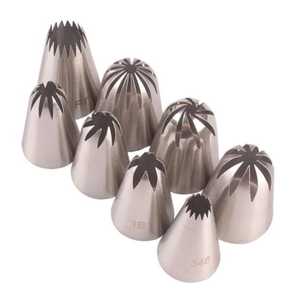 8PCS Stainless Steel Pastry Nozzles Set for Cake Decorating – Icing Piping Tips for Cupcakes, Cream Roses & Dessert Decoration - Image 6
