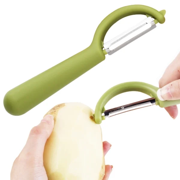 KONCO Ultra Sharp Fruit and Vegetable Peelers,Julienne Peeler for Potatoes with Ergonomic Silicone Handle,Kitchen Gadgets - Image 3