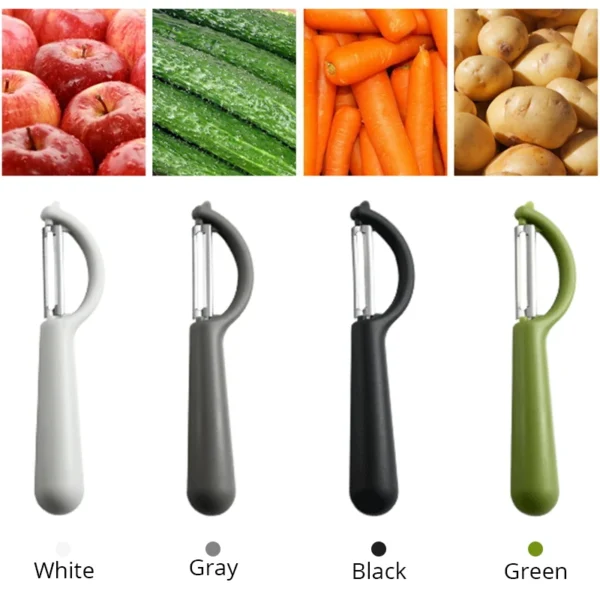 KONCO Ultra Sharp Fruit and Vegetable Peelers,Julienne Peeler for Potatoes with Ergonomic Silicone Handle,Kitchen Gadgets - Image 4