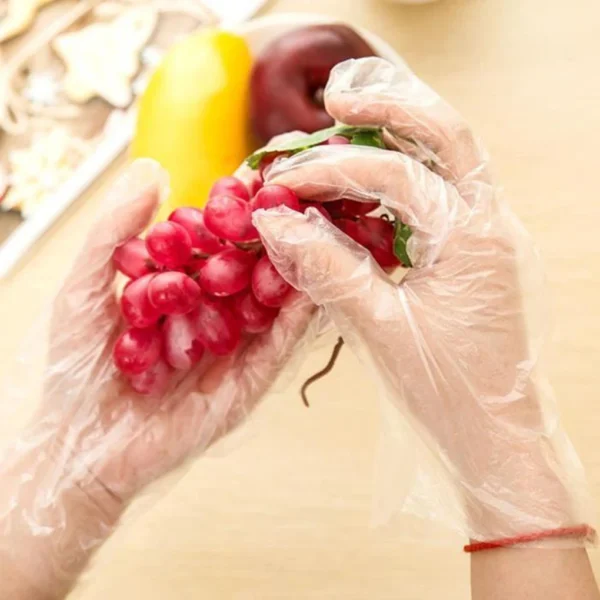 100 Pieces One-off Gloves Food-grade Transparent Vegetable Glove Dinning Restaurant Kitchen Utensils Food Service - Image 4