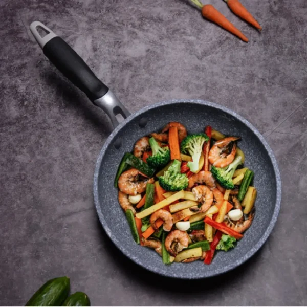 Durable Stone Frying Pan28/26/24/20cm Wok Non-stick Pan Skillet Cauldron Induction Cooker Pans Pancake Egg Gas Stove Home - Image 3