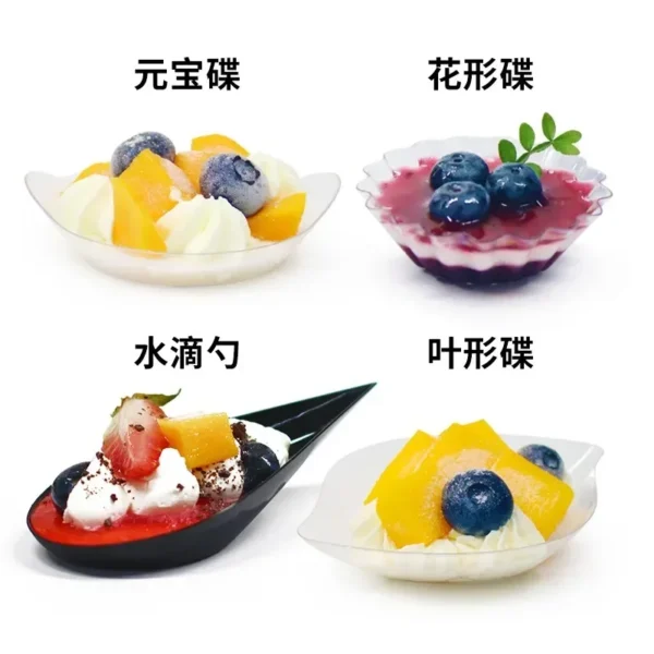 100Pack 2OZ Mini Dessert Cups for Party Small Plastic Kitchen Shooter Pudding Fruit Ice Cream - Image 3