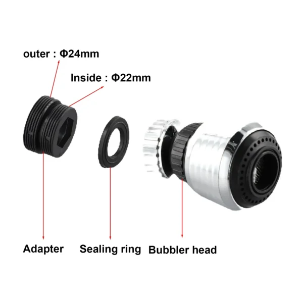 Rotating Faucet Aerator For Kitchen Faucet Swivel Water Saving Tap Aerator Faucet Nozzle Filter Kitchen Bathroom Appliances - Image 4