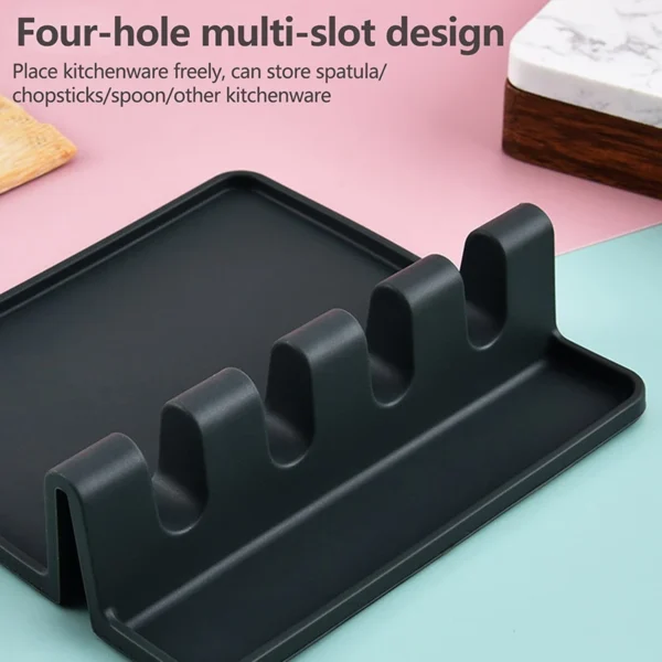Kitchen Silicone Cutlery Holder BPA-free Durable Spoon Holder With Pad Heat Resistant Spoon Holder Kitchen Utensil - Image 4