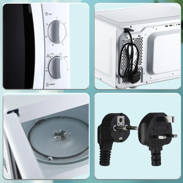 20L Classic Microwave Oven 6gears Temperature Adjustable Mechanical Rotary Turntable 700W Timing Heating Micro Wave Oven 220V - Image 2