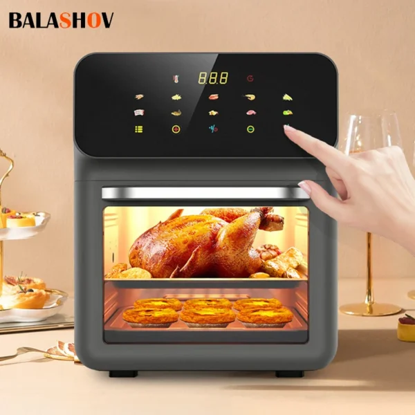 10L Large Capacity Electric Air Fryer – Oil-Free, 360° Hot Air Circulation, Smart Temperature Control, Convection Oven, Deep Fryer