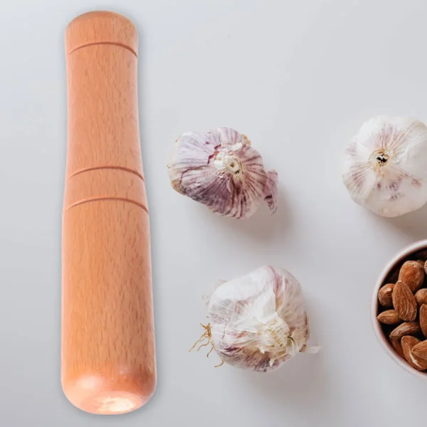 Wood Pestle Muddler Garlic Press Spice Mashers Tool Wooden Garlic Masher Food Grinding Tool Multipurpose Kitchen Utensil Pestle - Image 4