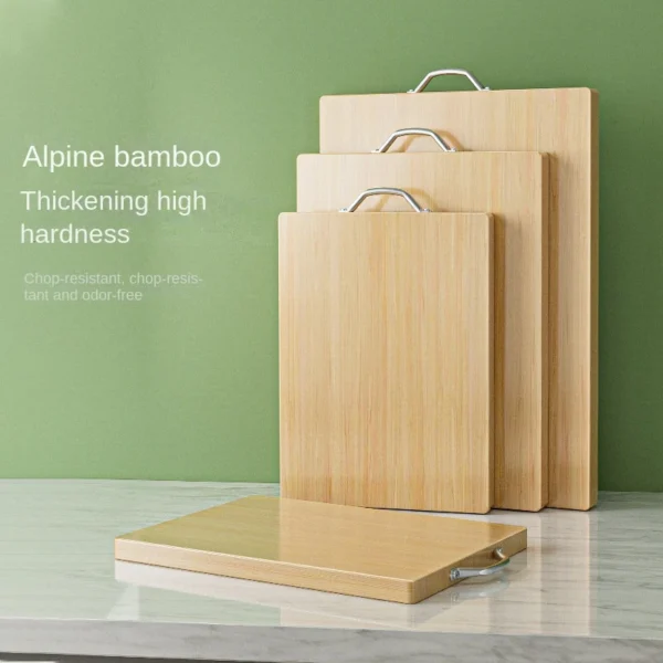Bamboo Chopping Board with Handle – Two-Sided Thick Cutting Board, 31x23x1.8cm, Food Serving Tray, Eco-Friendly Kitchen Essential - Image 2