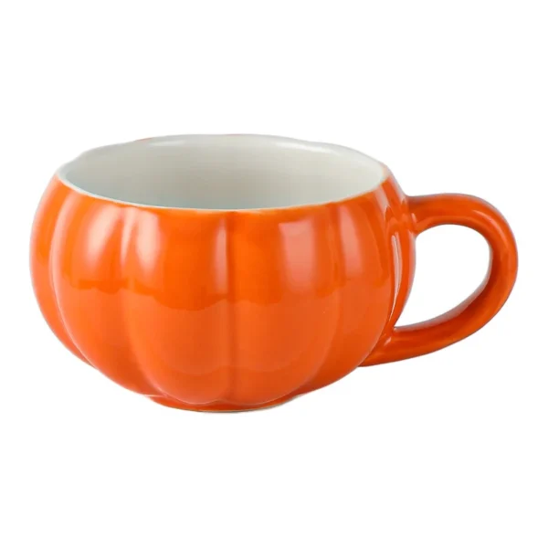 Halloween Creative Pumpkin Ceramic Mug with Spoon & Lid – Cute Soup, Tea, Coffee, Milk, Oatmeal Breakfast Cup for Kids & Adults - Image 4