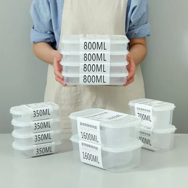 Plastic Covered Fresh-Keeping Box – Sealed Food & Fruit Storage Container – BPA-Free PP Kitchen Organizer for Preservation – Available in 350ML, 700ML, 800ML, 1600ML