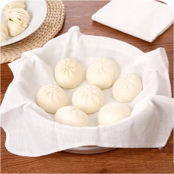 3 Piece Cotton Steamer Cloth, Steamed Bun Mat Of Kitchen Utensils, Steamer Cloth, Bun Paper Non-Stick Steamer Gauze