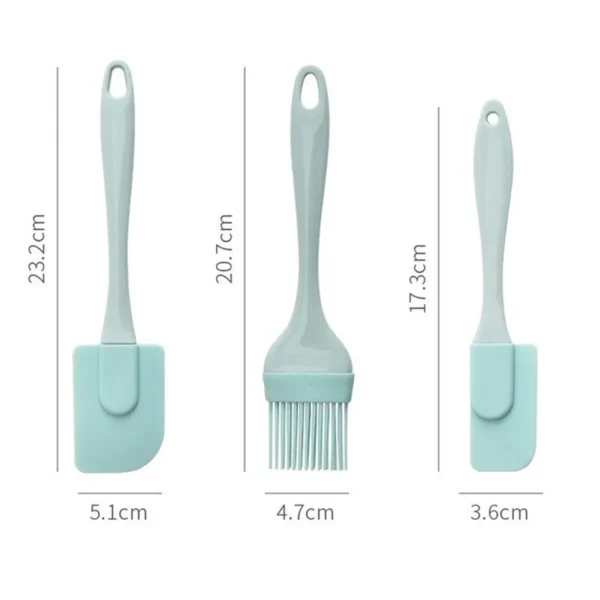 3PCS Silicone Spatula Set | Non-Stick Cake Scraper, Oil Brush & Mixer Spatula for Baking, Cooking & DIY - Image 3