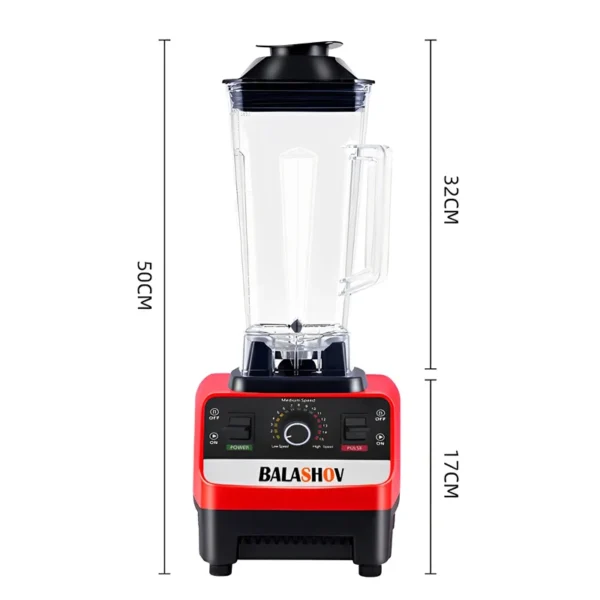 2000W High-Power Commercial Blender - Heavy Duty Mixer for Smoothies, Juices, Ice Crushing & Food Processing - BPA-Free, 1.8L Capacity - Image 6