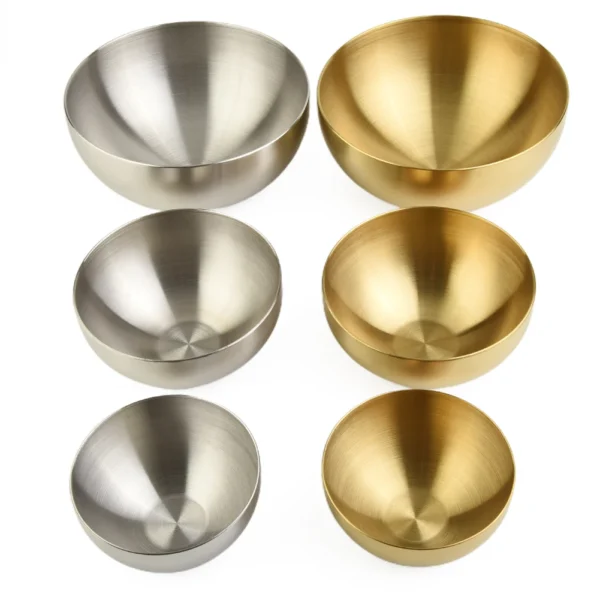 Tableware Salad Bowl Fruit Stainless Steel Utensils 12/15/20cm Bar Cooking Dining Double Layer Food Kitchen Mixing Container - Image 2