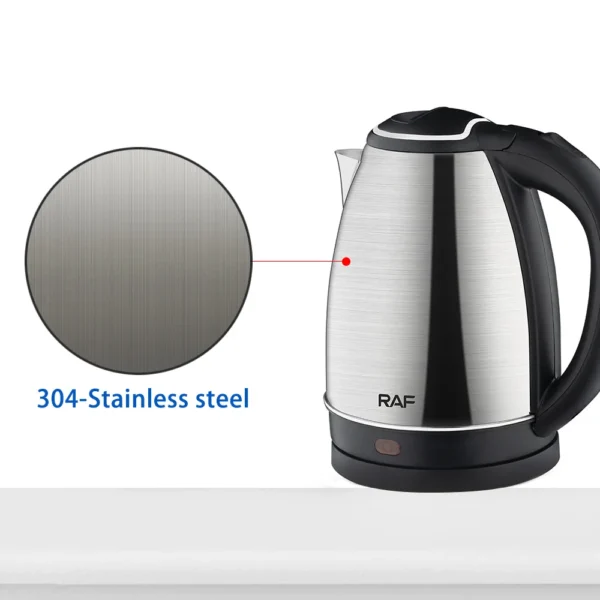 2L Stainless Steel Electric Kettle - 1500W Smart Kettle with Auto Shut-Off, Whistle, and Safety Features for Tea & Coffee - Image 3