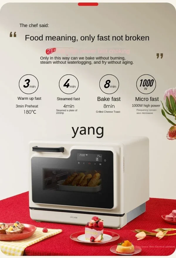 L'm'm Micro Steaming and Frying All-in-One Microwave Oven Home Hot Steam Microwave Oven Retro - Image 2