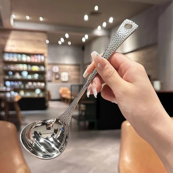 1PC Stainless Steel Spoon Thicken Long Handle Soup Spoons For Hot Pot Scoops Colander Home Kitchen Tableware Cooking Utensils
