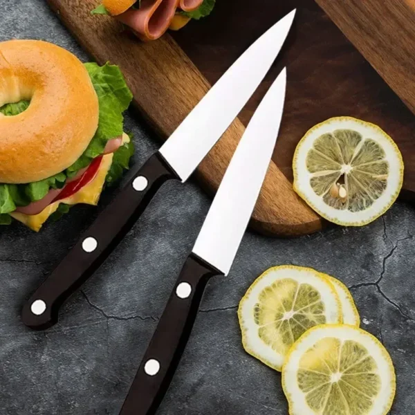 3/6Pc Black Fruit Knife Kitchen Knife Professional Chef Knife Sharp Portable Kitchen Utensil Peeling Anti-rust Anti-stick Peeler - Image 4