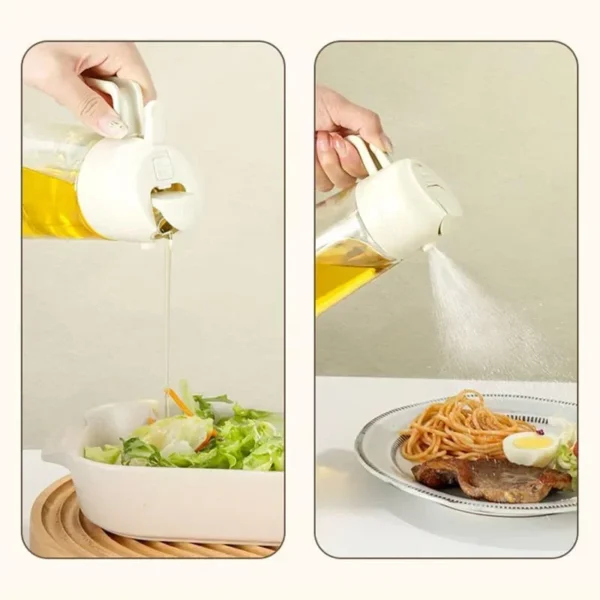 2-in-1 Oil Spray Bottle for Kitchen | 200/300/500ml Olive Oil Sprayer, Vinegar & Soy Sauce Dispenser, Multi-Purpose Spray & Pour Oil Container - Image 2