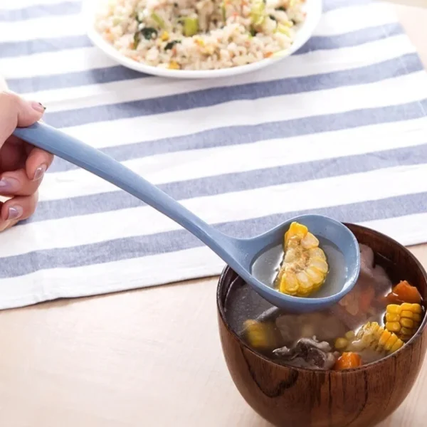 1pcs Wheat Stalk Spoon Tablespoons Household Utensils Spoons Plastic Large Soup Long Porridge Rice DinnerScoop Kitchen Tools - Image 3