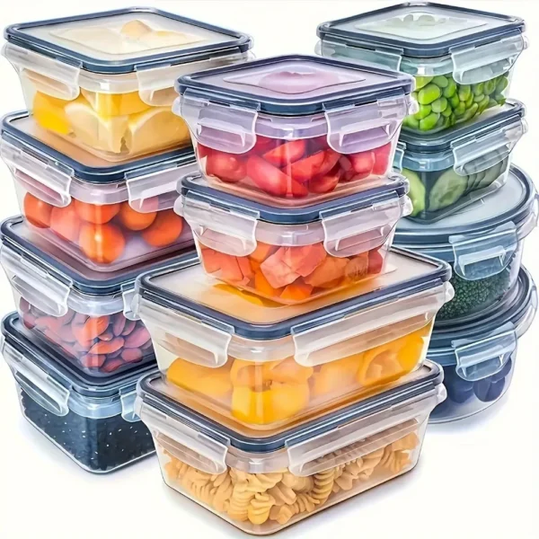 12 Sets Covered Fresh-Keeping Box | Leak-Proof Food Storage Containers | Food-Grade Plastic Kitchen Storage | Durable & Practical - Image 4