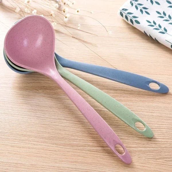 1pcs Wheat Stalk Spoon Tablespoons Household Utensils Spoons Plastic Large Soup Long Porridge Rice DinnerScoop Kitchen Tools - Image 6