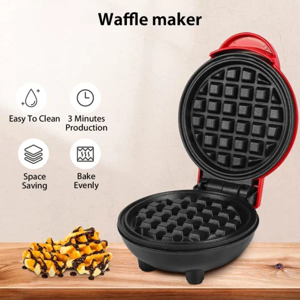 350W Mini Electric Waffle Maker – Non-Stick Pancake, Bubble Egg, and Cake Machine for Quick Breakfast Treats - Image 2