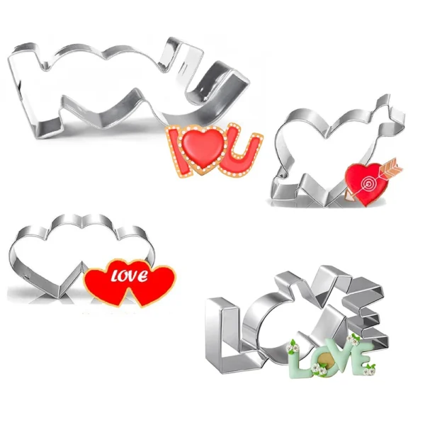 Heart Cookie Cutter Wedding Party Valentine's DayBread Sandwich Stainless Steel Biscuit Mould Baking Utensils Kitchen Supplies