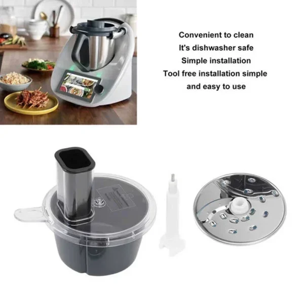 Thermomix TM6 & TM5 Vegetable & Cheese Cutter Accessory Kit | Food Processor Container for Radish, Sweet Potato Slicing | Dishwasher Safe & Easy to Use
