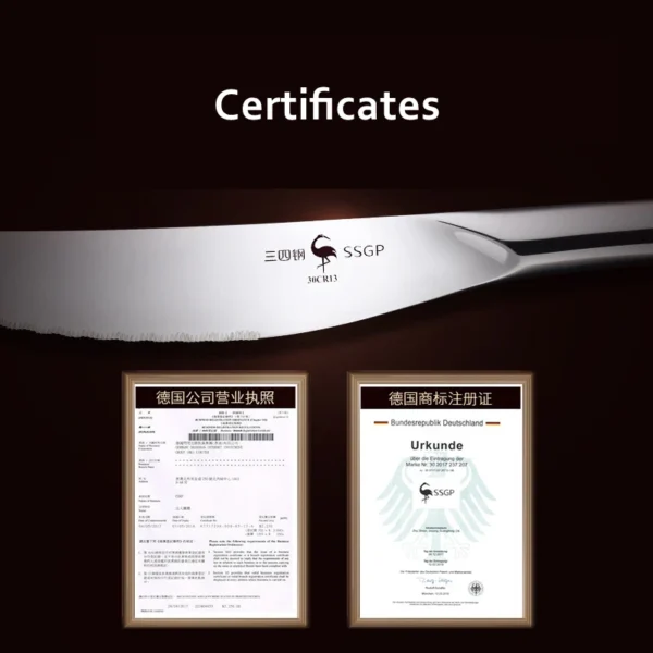 Luxury Classical 316 Stainless Steel Steak Cutlery Set | LFGB Certified Fork, Knife & Ladle | Wedding Tableware & Dinner Accessories | Round Handle Design - Image 5