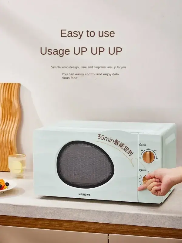 20-25L Microwave Oven with Fast Heating & Intelligent Functions – Multifunctional Rotary Plate, 220V, Light Green Color - Image 3