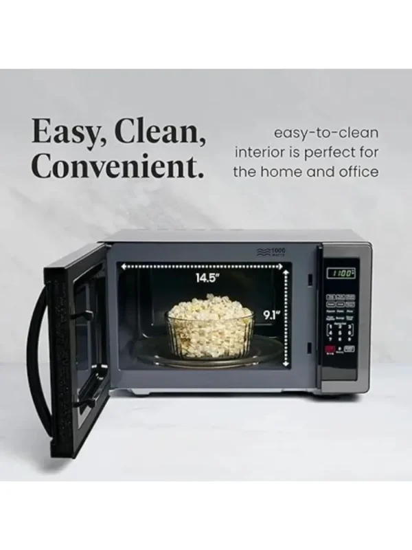 Microwave Ovens,1.1 Cu Ft, Microwave Oven with LED Lighting and Child Lock, Easy Clean Grey Interior, Microwave Ovens - Image 2