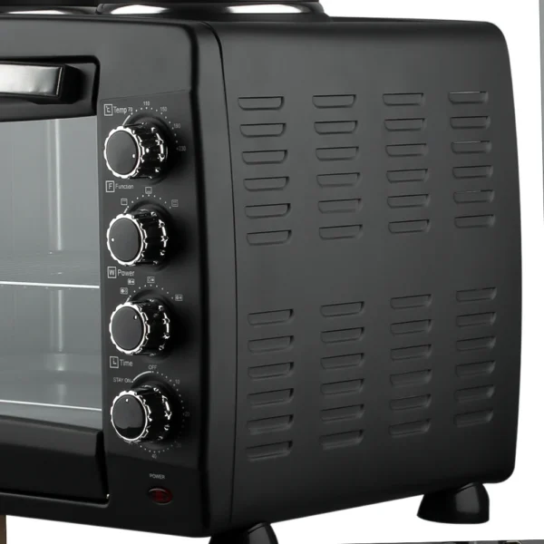 55L 2 in 1 Hot Plate Kitchen Portable Small Oven for Baking Electric Microwave Oven with Visual Glass Door - Image 5