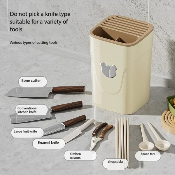 Kitchen knife holder multifunctional storage rack desktop dehydration knife holder chopstick holder storage rack scissor holder - Image 3