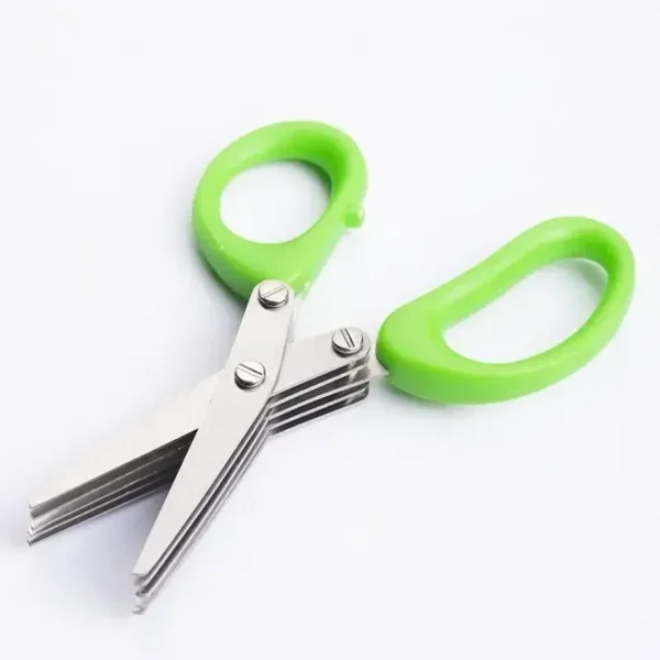 3/5-Layer Stainless Steel Kitchen Scissors – Multi-Purpose Herb & Vegetable Cutter, Scallion and Nori Slicing Tool - Image 6