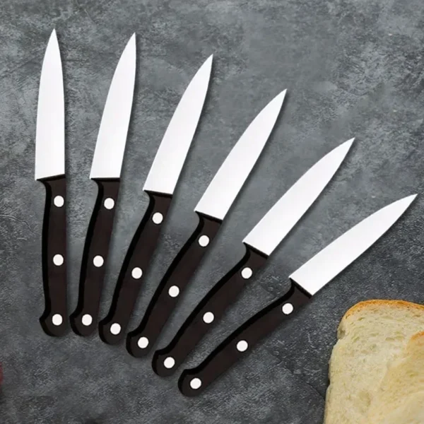 3/6Pc Black Fruit Knife Kitchen Knife Professional Chef Knife Sharp Portable Kitchen Utensil Peeling Anti-rust Anti-stick Peeler