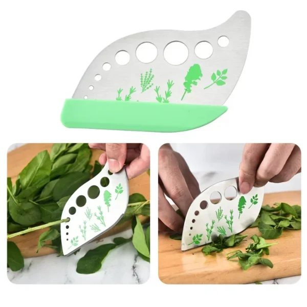 9-Hole Herb Cutter & Stripper – Stainless Steel Kitchen Leaf Remover for Kale, Rosemary, and Greens – Eco-Friendly Vegetable Peeler - Image 3