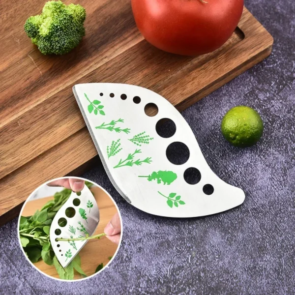 9-Hole Herb Cutter & Stripper – Stainless Steel Kitchen Leaf Remover for Kale, Rosemary, and Greens – Eco-Friendly Vegetable Peeler
