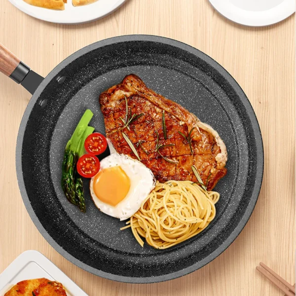 30cm Non-Stick Frying Pan Wok Pan With lid Home Induction Gas Stove Universal Saucepan Steak Skillet Pancake Kitchen Cookware - Image 4