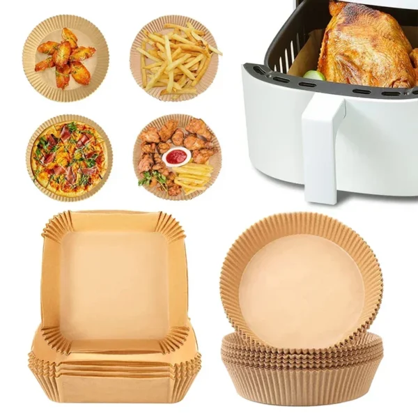Air Fryer Disposable Paper Liner Non-Stick Parchment Liners Pan Pad Baking Mat Filter For AirFryer Microwave Oven Oil-proof Tray - Image 5