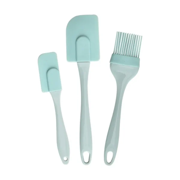 3PCS Silicone Spatula Set | Non-Stick Cake Scraper, Oil Brush & Mixer Spatula for Baking, Cooking & DIY