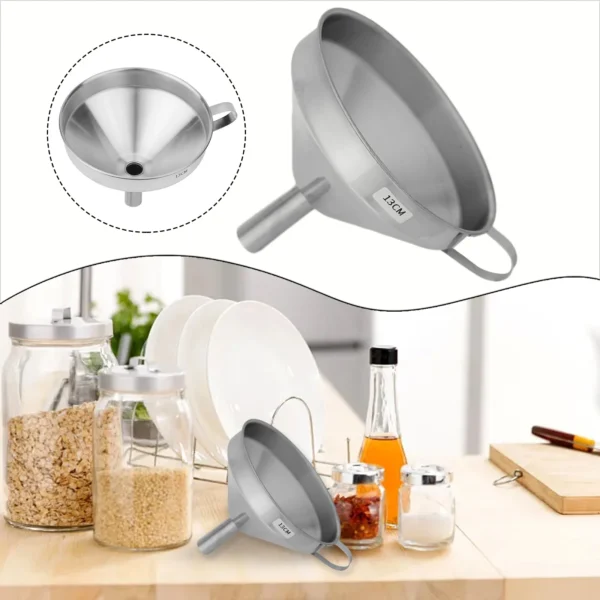 Kitchen Funnel For Filling Bottles Flasks Glasses & Other Canisters To Channel Fine-grained Substances Or Liquids Multiple Sizes