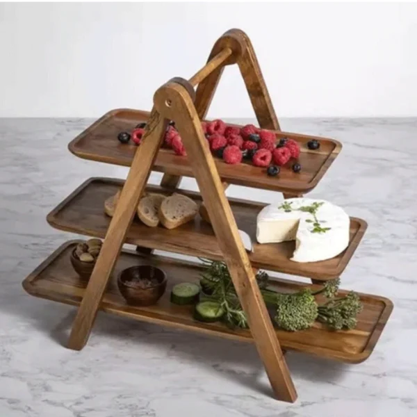 Wooden Fruit Tray for Serving Food | Decorative Storage Tray, Snack Dish Plate, Kitchen Organization | Eco-Friendly Wooden Tray - Image 6