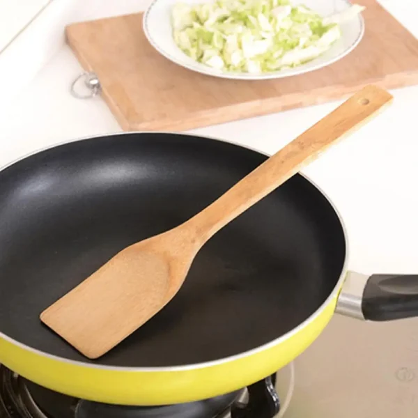 1 Pcs Bamboo Wooden Kitchen Tools Utensils Cooking Non-Stick Spatula Spoon New Wave Mini Wood for Spoon Flatware Kitchen Tool - Image 4