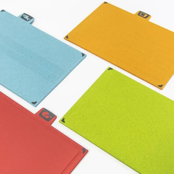 5-Piece Household Food Grade Cutting Board Set | Baby Food Board, Non-Slip Chopping Boards with Bracket | Eco-Friendly, PP & Wheat Fiber Material - Image 4