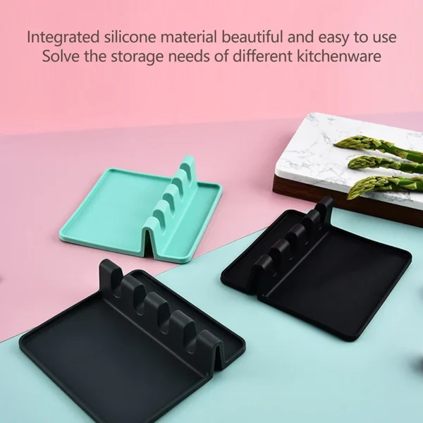 Kitchen Silicone Cutlery Holder BPA-free Durable Spoon Holder With Pad Heat Resistant Spoon Holder Kitchen Utensil