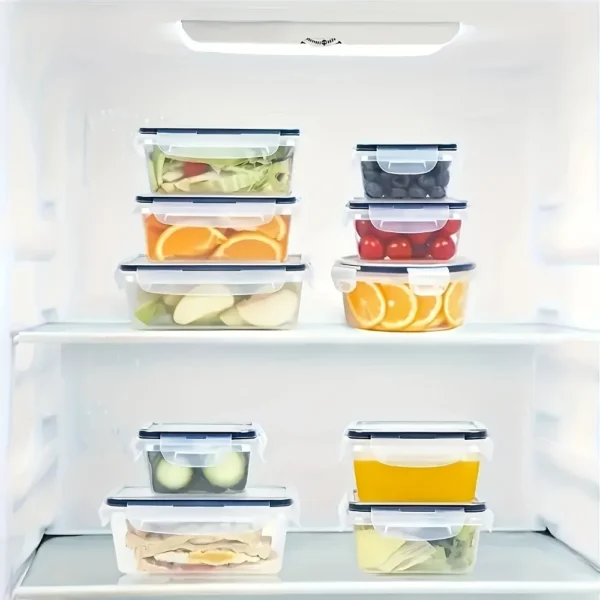 12 Sets Covered Fresh-Keeping Box | Leak-Proof Food Storage Containers | Food-Grade Plastic Kitchen Storage | Durable & Practical - Image 2