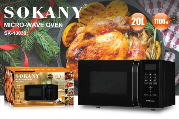 20L Pre-programmed Microwave Oven LED digital display black Microwave Oven Household Appliances - Image 3