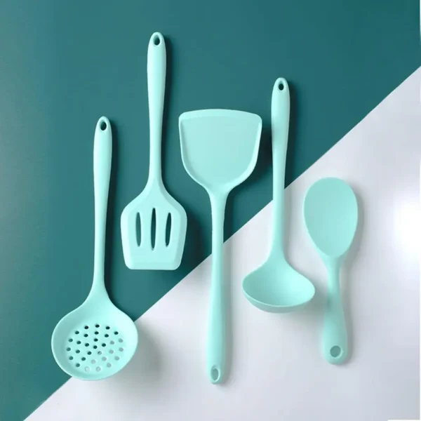 Complete Silicone Cooking Utensil Set – 10-Piece Kitchen Tool Set with Skimmer, Slotted Turner, Soup Ladle, and More – Heat-Resistant, Non-Scratch, Eco-Friendly - Image 3